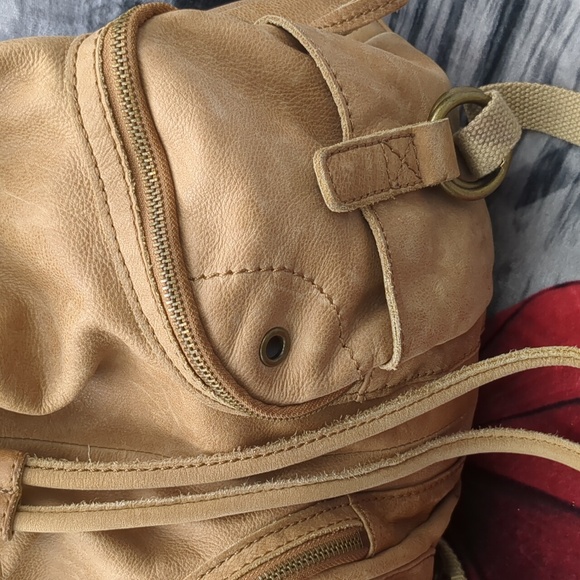 Lucky brand Tan Leather Drawstring Backpack main image 10